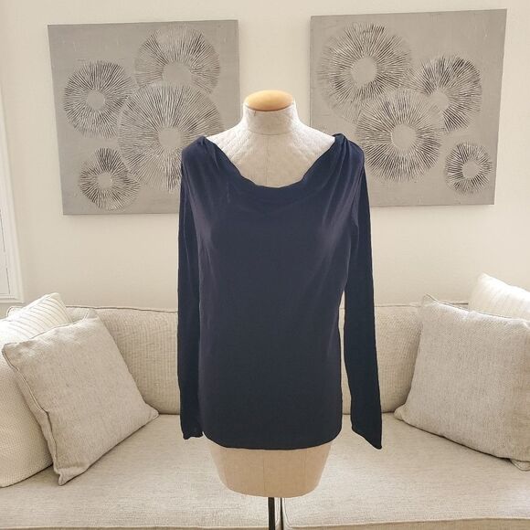 🌹 HALOGEN 🌹 Cowl Neck Long Sleeve Knit Top - [Medium, Black] - Picture 2 of 11